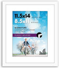 Americanflat 11.5x14 Picture Frame with Shatter-Resistant Glass - Use as 8.5x11 Frame with Mat or Display 11.5x14 Photo Without Mat - Signature Collection - Picture Frames for Wall Display - White