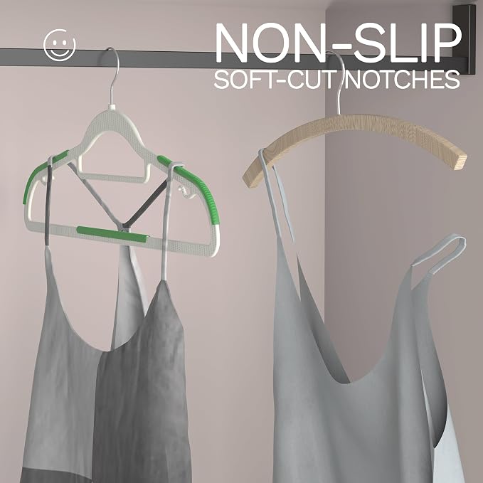 20 Pack Heavy Duty Plastic Hangers, Non Slip Clothes Hangers - Image 5