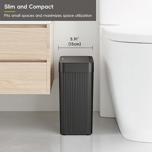 EKO Brio 10L/2.6 Gallon Motion Sensor Trash Can, Automatic Touchless Bathroom - Image 3