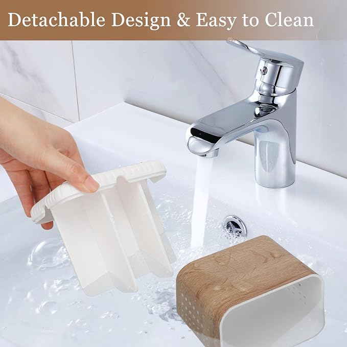 Bathroom Toothbrush Holders, Toothbrush and Toothpaste Holder | Easy To Clean - Image 3