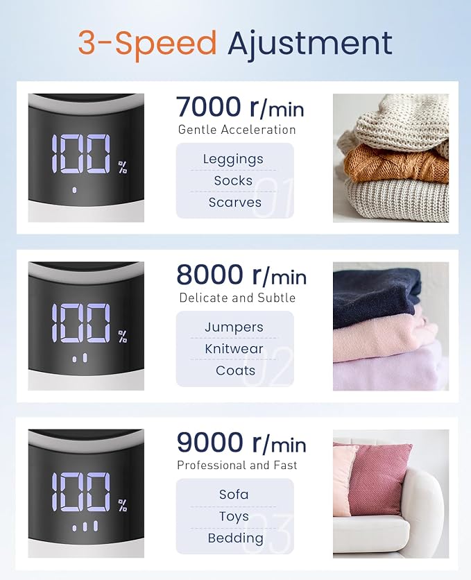 BEAUTURAL Fabric Shaver and Lint Remover, Rechargeable Sweater Defuzzer | LED - Image 4