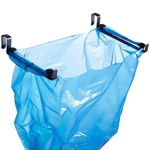 Large Trash Bag Holder for Kitchen Cabinets Doors, Under Sink Plastic Bag Hooks by ZHMY