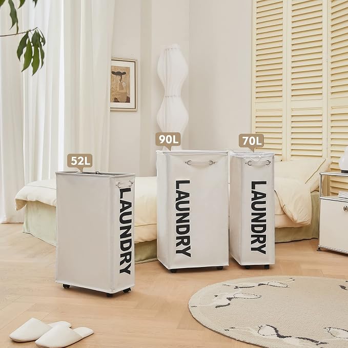 DOKEHOM 25" Slim Rolling Laundry Basket Hamper, Narrow on Wheels - Image 7