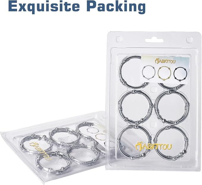 Shower Curtain Hooks, Rust Proof Metal Decorative Shower Rings - Image 9