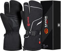 Heated Mittens Battery Gloves Men Women, SAVIOR HEAT Flexible Crab Finger Rechargeable Ski Mitten with 7.4V 2200mAh Battery for Winter Snow Skating Camping Hunting Hiking Motorcycle