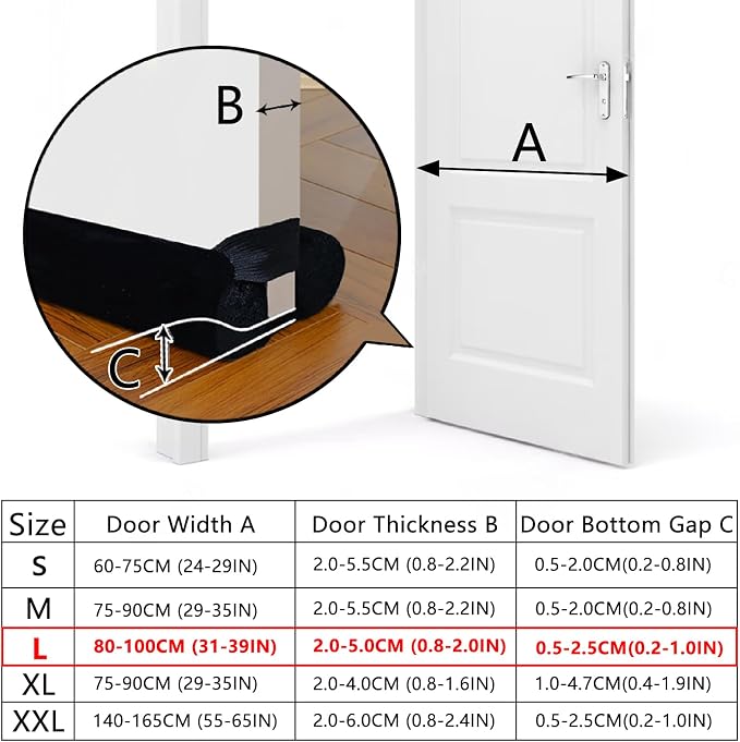 BKSAI Door Draft Stopper for Doors 31-39" No Adhesive Draft Stopper for Bottom - Image 2