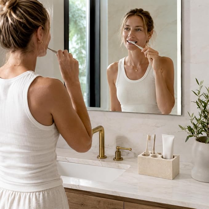 BCS Travertine Toothbrush Holder - Image 4