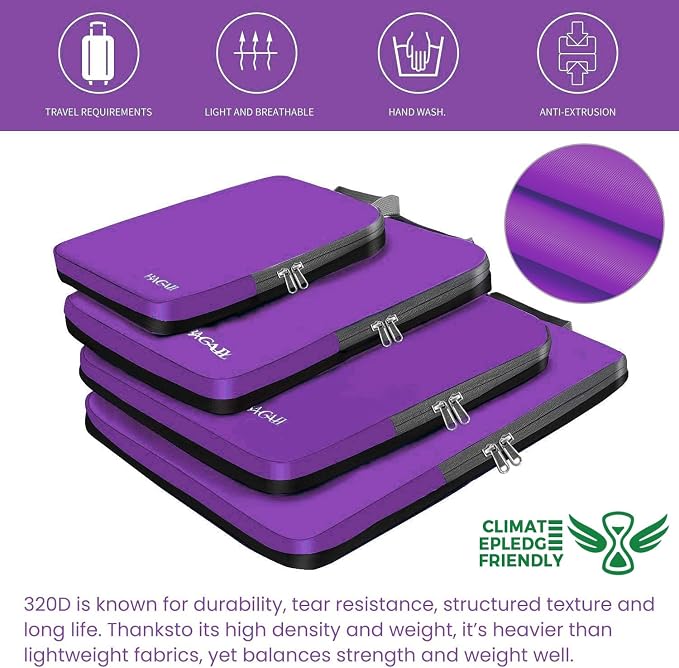 BAGAIL 4 Set/6 Set/8 Set Compression Packing Cubes Travel Accessories - Image 6