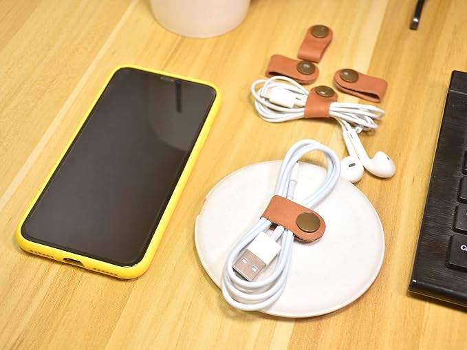 CAILLU Leather Cord Organizer, Cable Ties - Image 2
