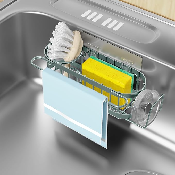 Cisily Kitchen Sink Caddy Sponge Holder in The Sink, Stainless Steel Kitchen by CISILYHOMELIFE