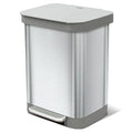 Glad Stainless Steel Step Trash Can, Series 2 with Clorox Protection - Large Metal Kitchen Garbage Bin with Soft Close Lid, Foot Pedal and Waste Bag Roll Holder, 13 Gallon