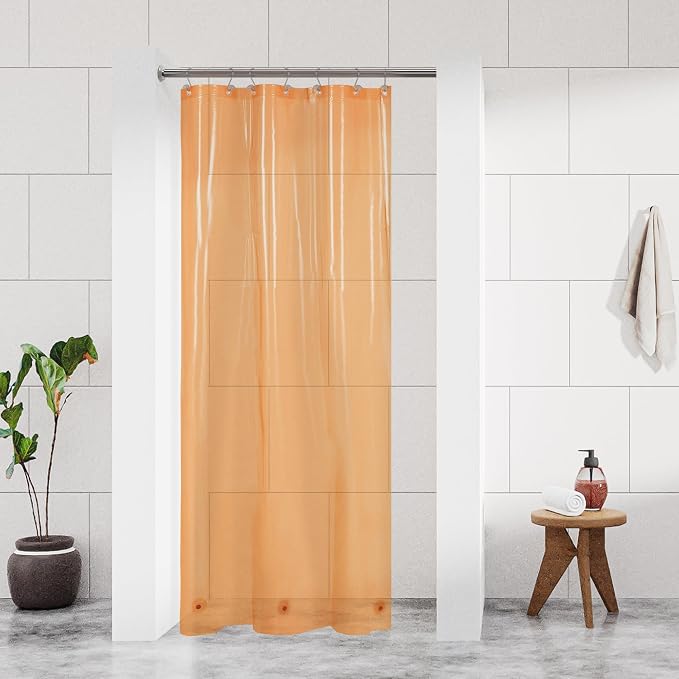 Barossa Design Clear Orange Stall Shower Curtain Liner by BarossaDesign