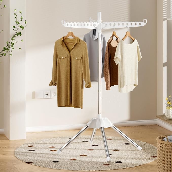 Foldable Clothes Drying Rack, Rotatable Free Standing drying rack, 1 Layer | - Image 7