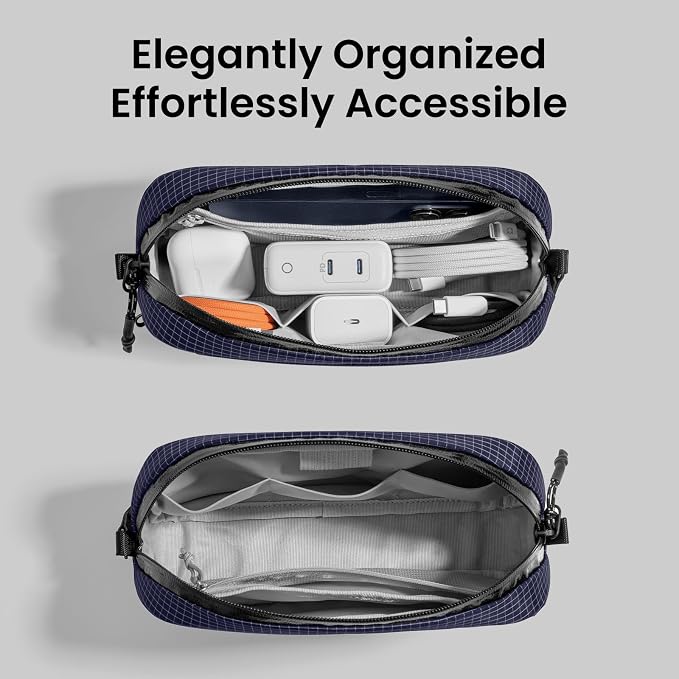 tomtoc Electronics Organizer Travel Case Performance, Cable Tech Pouch | Water - Image 5