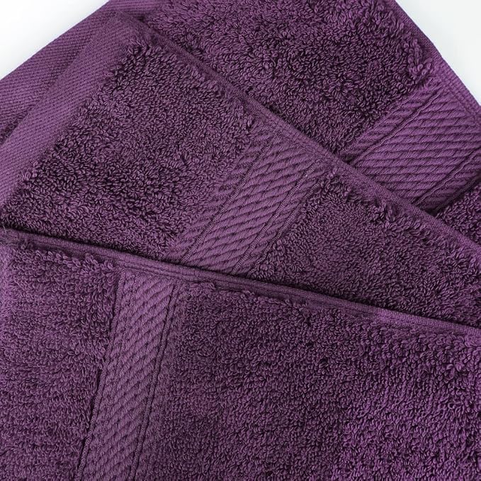 Superior Egyptian Cotton Plush & Absorbent, Face Towel Set of 6, Plum | Quick - Image 5