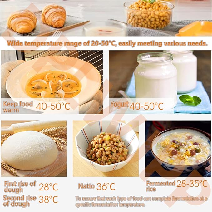 Professional Electric Fermentation Chamber 40l Dough Proofer Yogurt Fermentation Machine with 2-Layer 20-50℃ Temperature Humidity Control for Yogurt,Natto,Rice Wine