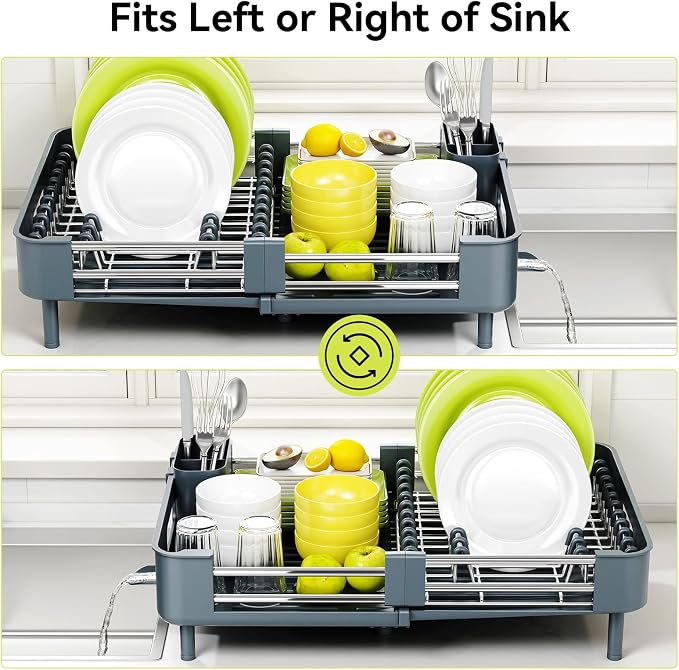 Urackify Extendable Stainless Dish Drying Rack - Image 6