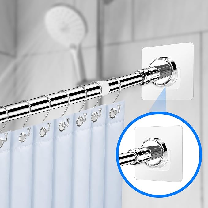 Shower Rod Holder, 12 Pack Transparent Shower Curtain Rod Holder - Image 3