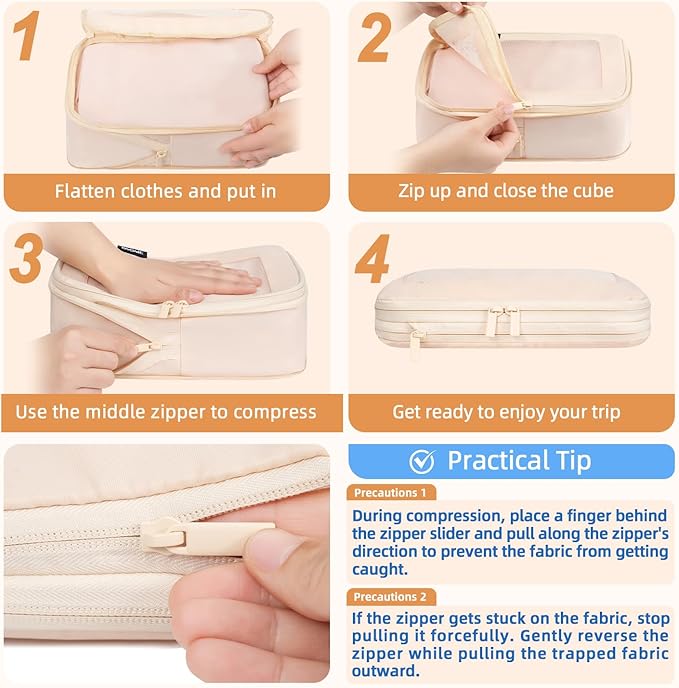 BAGAIL 4 Set/6 Set/8 Set Compression Packing Cubes Travel Accessories - Image 4