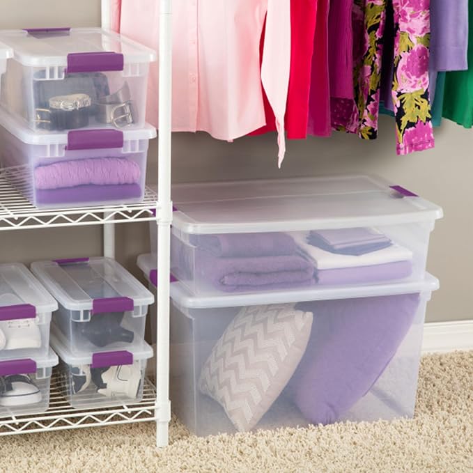 Sterilite 66 Qt ClearView Latch Storage Box, Stackable Bin - Image 7