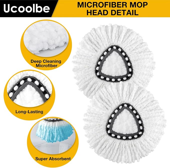 Spin Mop Replacement Heads for O-Cedar 1-Tank Triangle Mop Refills - Image 3