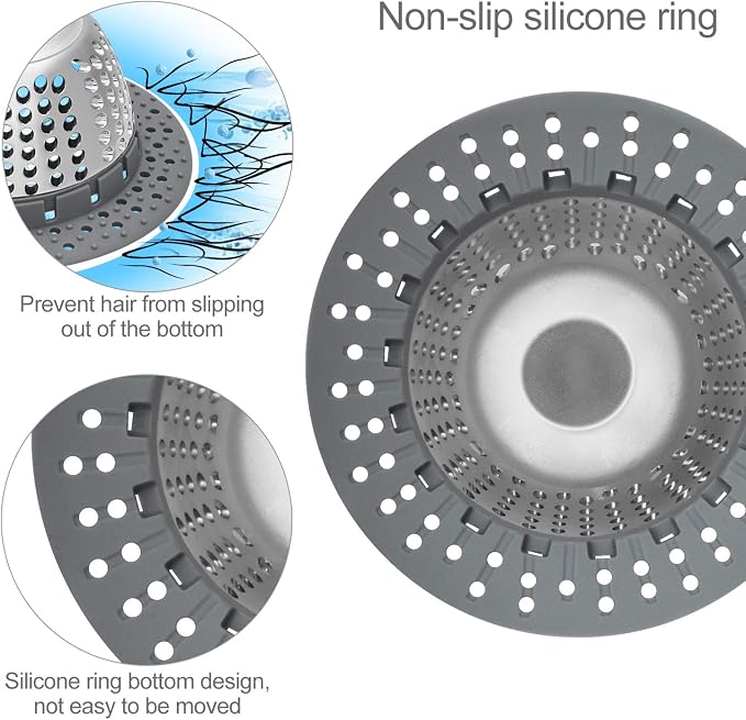 LEKEYE Drain Hair Catcher/Bathtub Drain Cover/Drain Protector - Image 5