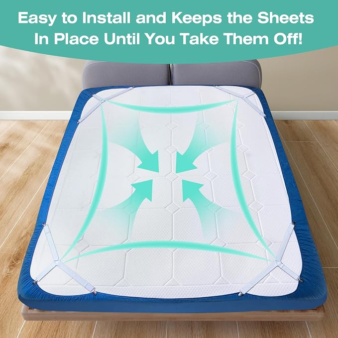 Bed Sheet Straps, Fitted Sheet Clips Sheet Straps, Say Goodbye to The Messy - Image 2
