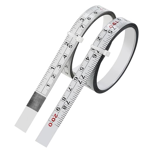 2-Pack Steel Self-Adhesive Measuring Tape, Imperial & Metric Stick-on Ruler by Jwodo