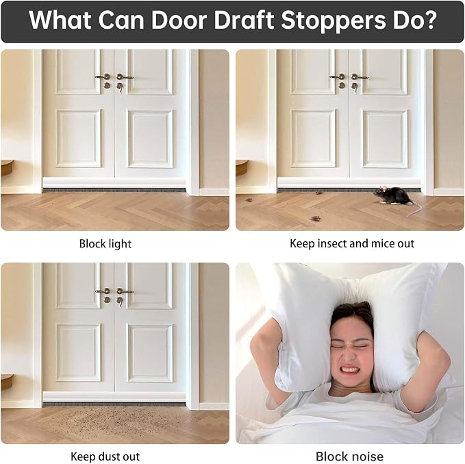 Self-Adhesive Brush Door Sweep, 39.37" L x 2" W, Blocks Dust and Noise - Image 5