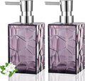 Acrylic Pump Bottle Refillable Lotion Soap Dispenser 10oz 2 Pack Purple | by JiatuA