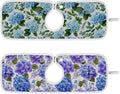 Purple Hydrangea Herb Vintage Blue Sink Mat by Tatenale