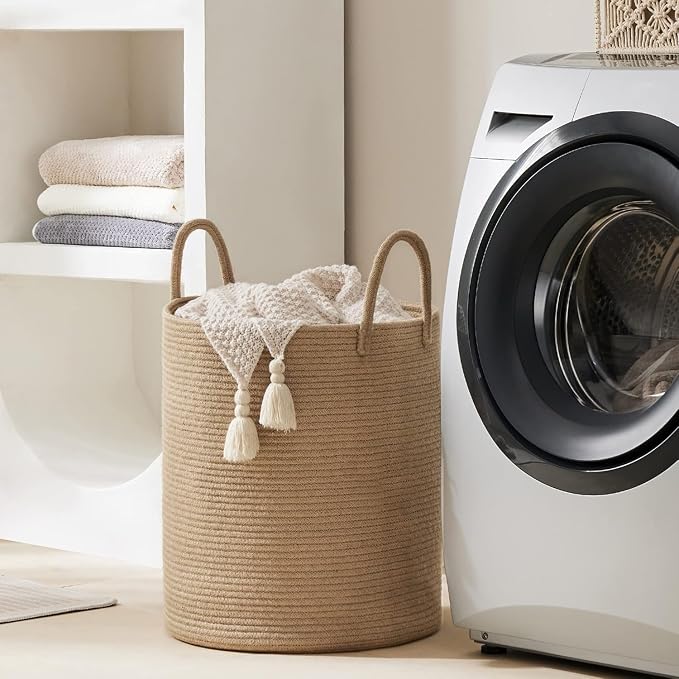 Woven Rope Laundry Hamper Basket by YOUDENOVA, 72L Tall Luandry Basket - Image 6