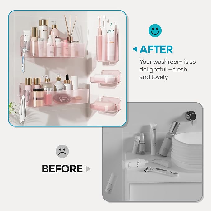 Nieifi Adhesive Shower Shelves, 5 Pieces - Image 8