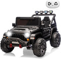 Kids 24V 2-Seater Electric Ride On Car, 4x4 Ride On Truck w/Remote Control, 4-Wheeler Suspension, 3 Speeds, Led Lights, Bluetooth, Ride on Car Toy for Kids Ages 3-8, Black