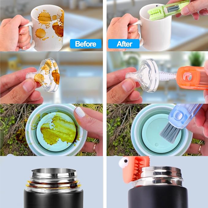 4 in 1 Cup Lid Gap Cleaning Brush Kit, 3 Pack | Multifunctional Water Bottle - Image 4