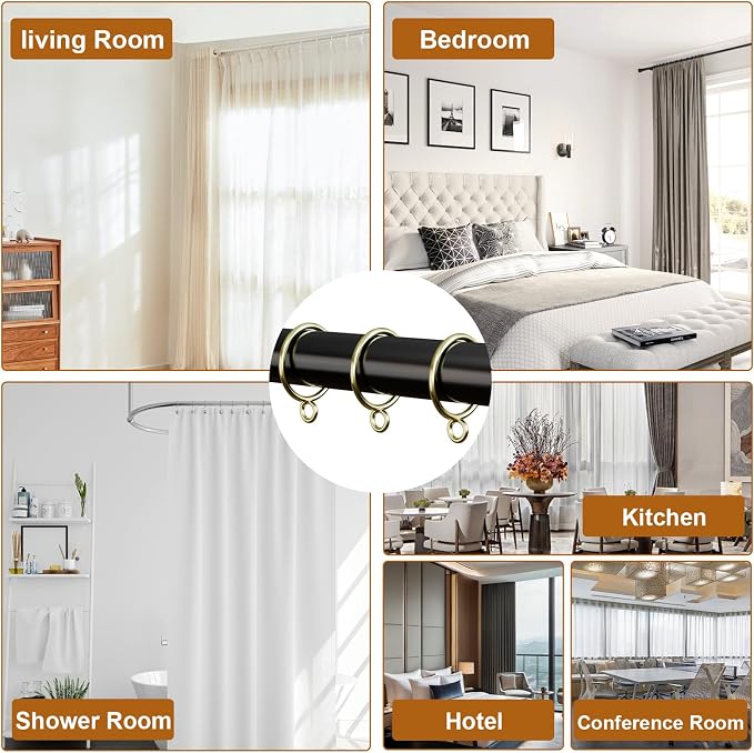 24 Pack Gold Metal Curtain Rings - Image 7