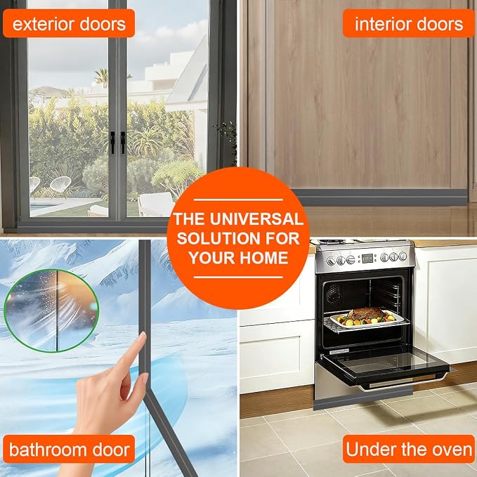 Door Draft Stopper for Bottom of Door, Adjustable Weather Stripping Door Seal - Image 8