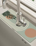 Patterned Sink Faucet Mat Kitchen Splash Guard Super Absorbent Drying Mat by BnhjsdwTablecloth