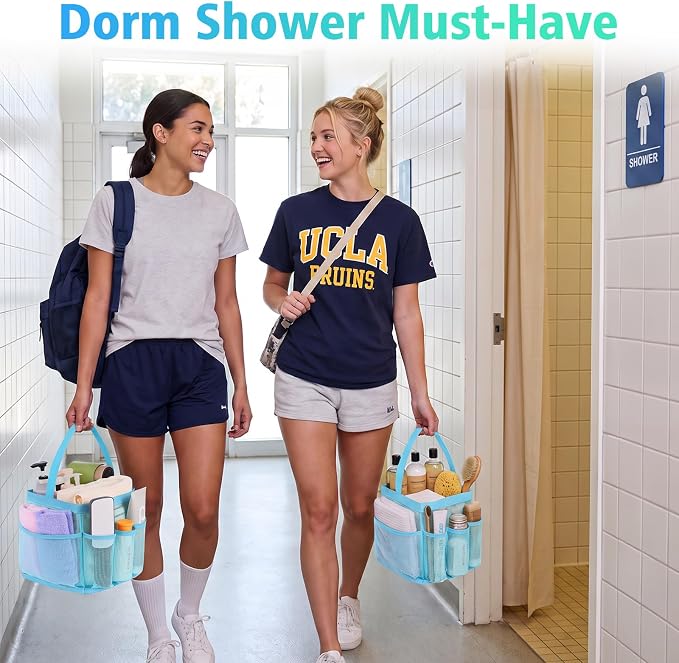 EUDELE Mesh Shower Caddy Portable, 8-Pocket Large Capacity, Quick Dry, Easy - Image 2
