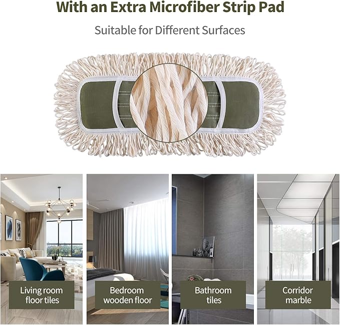 Eyliden Dust Mop, 2 Microfiber Pads, Home Commercial Cleaning, Quick Swap - Image 4