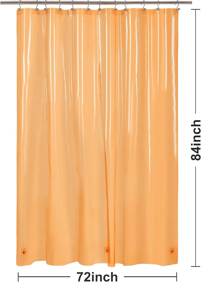 Barossa Design Extra Long Shower Curtain Liner Clear Orange - Image 7