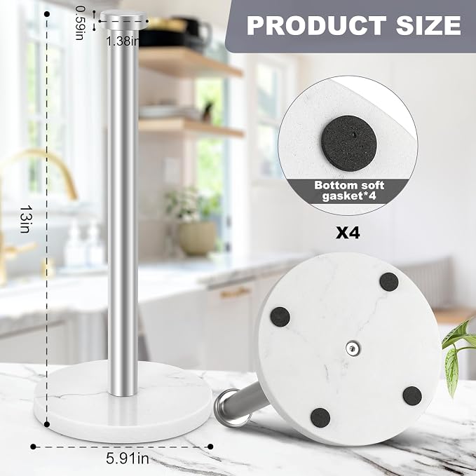 Standing Paper Towel Holder, Kitchen Paper Towel Roll Holder- - Image 2
