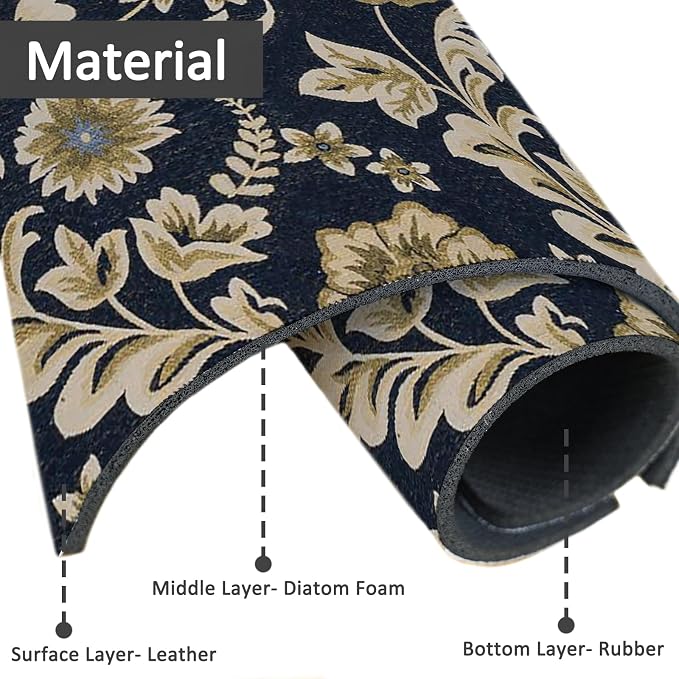 2PCS 24" X 5.5" Kitchen Sink Splash Guard Faucet Mat Floral Flower Super - Image 4