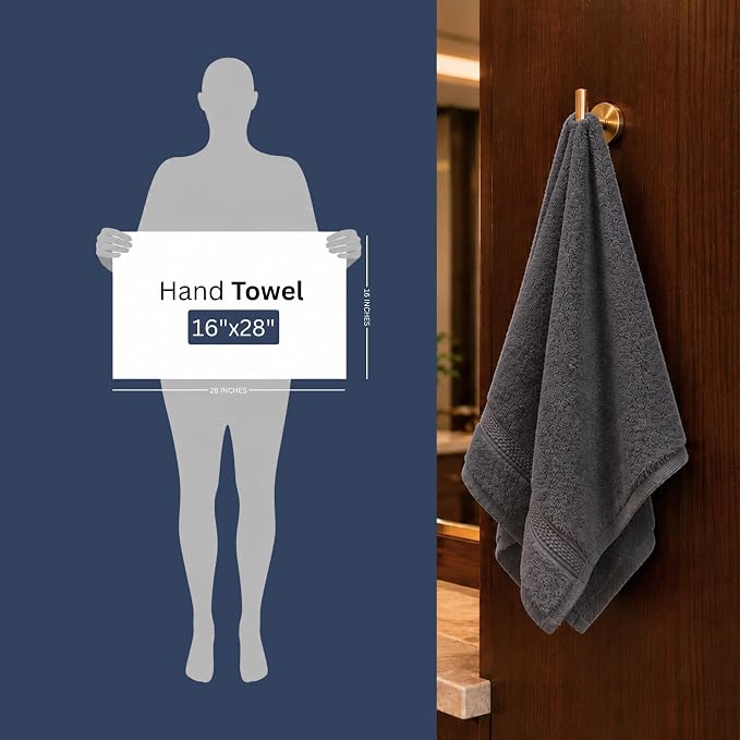 Bulk 72-Pack Premium Commercial Hand Towels, 600 GSM, Designed - Image 2