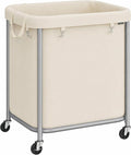 SONGMICS Laundry Basket with Wheels, Steel Frame, Removable Bag by Unknown