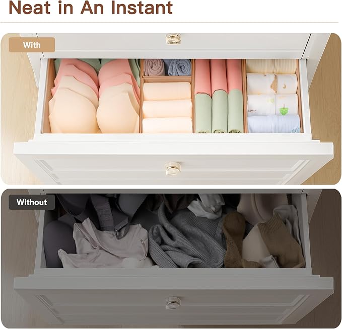 Drawer Organizer Clothes, 10 Pack Dresser Organizer - Image 6