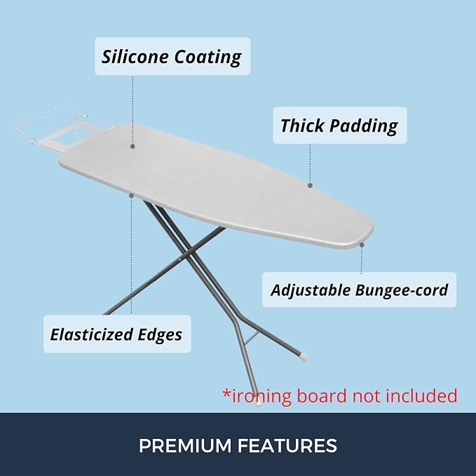 SAVUK Ironing Board Cover and Pad Standard Size Silicone Coated 4 Layers 15x54 - Image 5