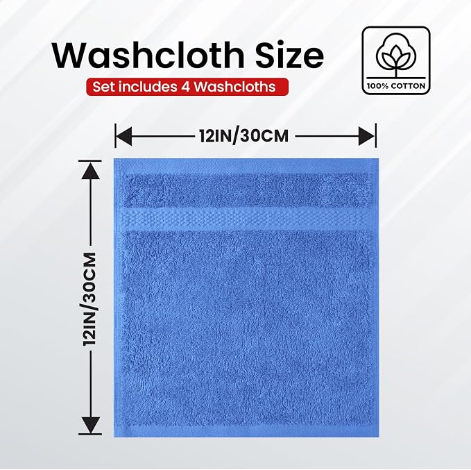 Infinitee Xclusives 100% Cotton Luxury Wash Cloths - Image 3