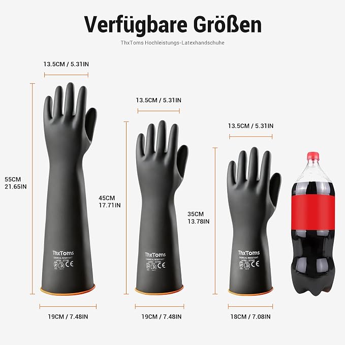ThxToms Chemical Resistant Gloves, Puncture Resistant, Latex | Heavy Duty - Image 8