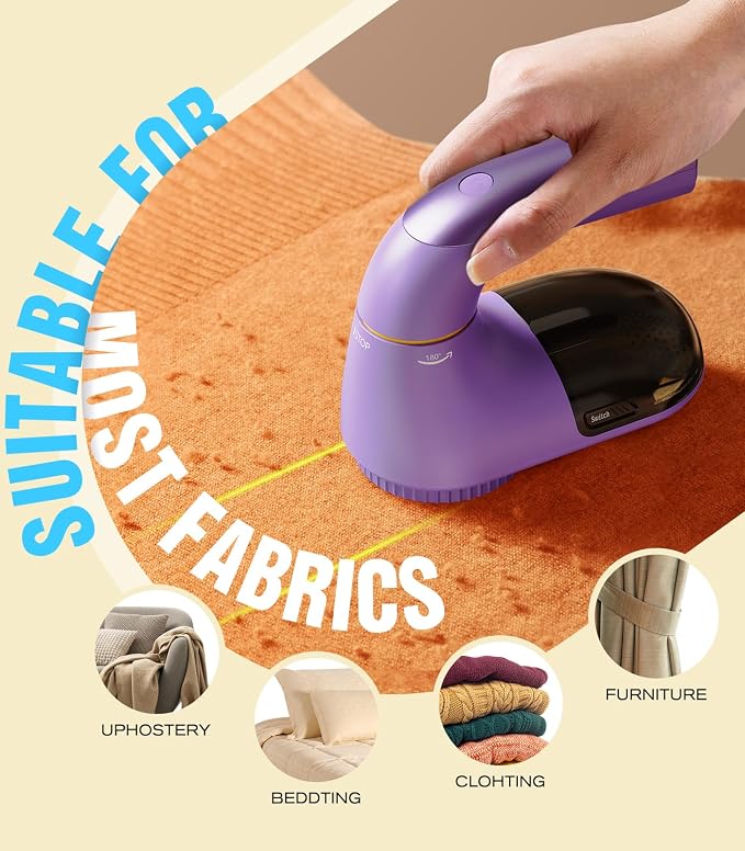 POPCHOSE Fabric Lint Shaver, 6-Leaf Blades & 2 Speed, 2000mAh Rechargeable | - Image 6